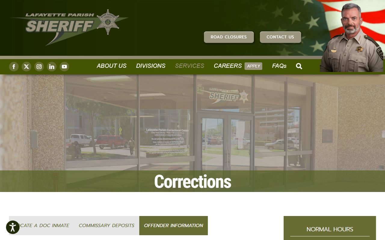 Lafayette Parish released inmates offender information page