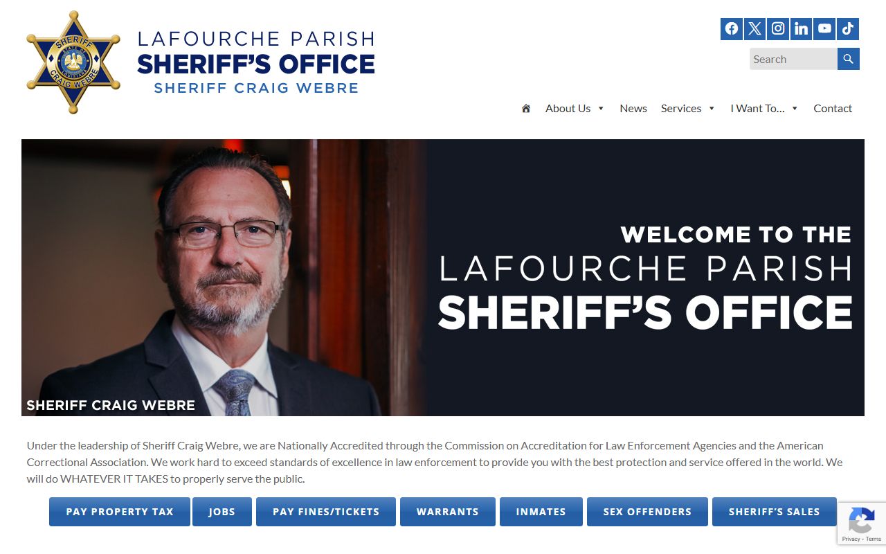 Lafourche Parish released inmates sheriff homepage