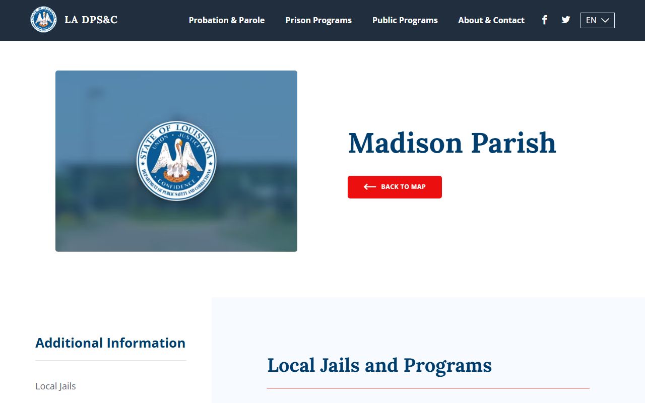 Madison Parish released inmates state profile page
