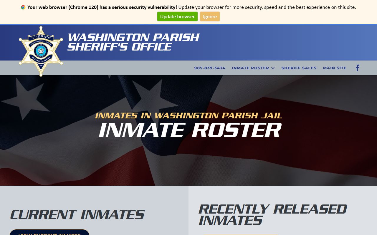 Washington Parish released inmates sheriff office homepage