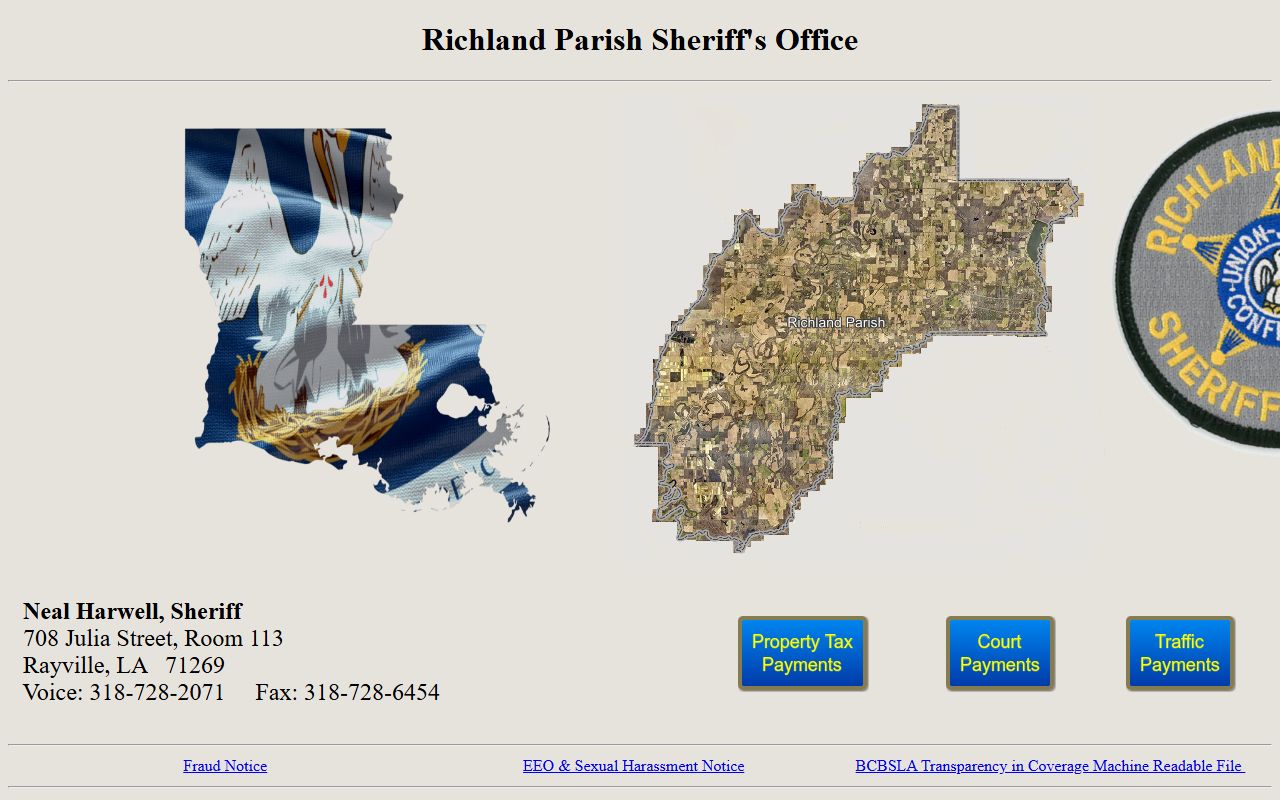 Richland Parish released inmates sheriff office homepage